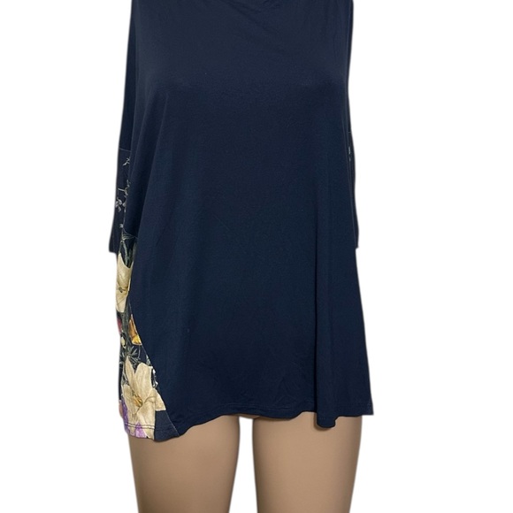 Desigual Navy Blue Tunic with Floral Accents - Picture 5 of 5